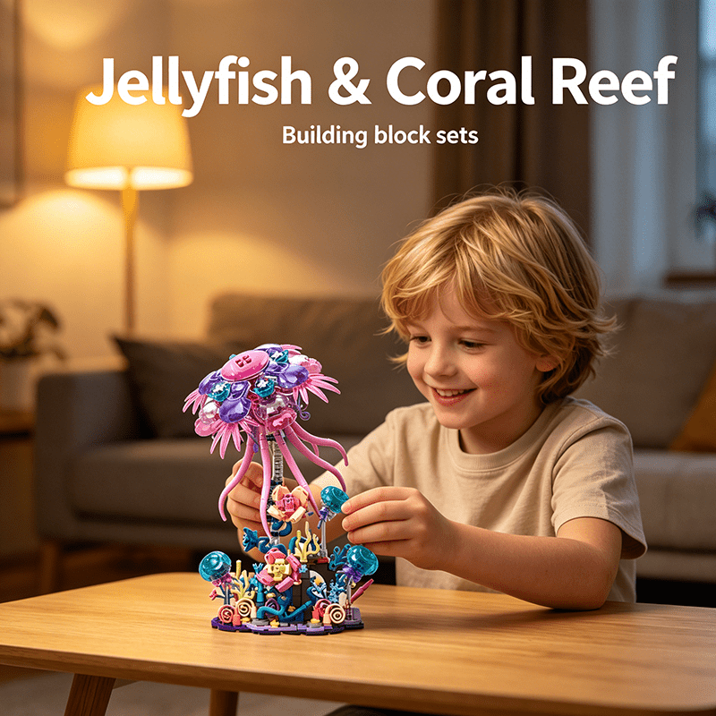 526+Pcs Jellyfish And Coral Reef Building Blocks Set